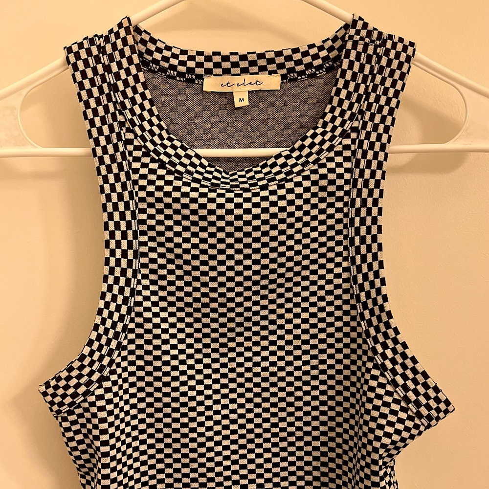 black and white Checkered tank top